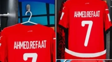 قميص أحمد رفعت يزين غرفة ملابس منتخب مصر قبل مواجهة الكويت 1